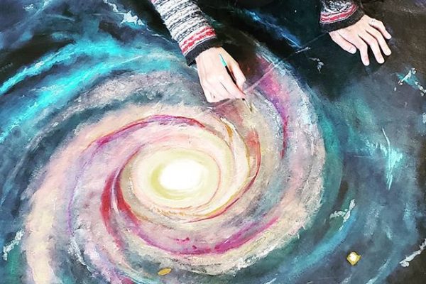 The excitement of mixing paint and colors on a large painting.__StarDusts_ Galaxy Puzzle _#letthefunbegin #stardusts #galaxypainting #galaxy